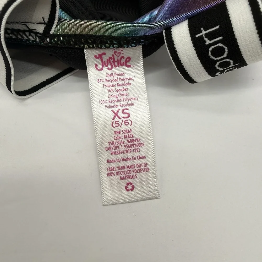 Justice Girls XS 4/5 Sport Branded Bikini‎ Swimsuit Top Sport Bra Gym